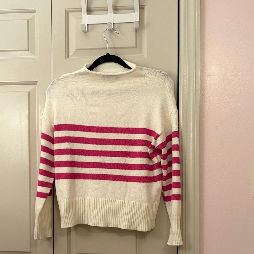 Striped Pink and Cream Women's Sweater